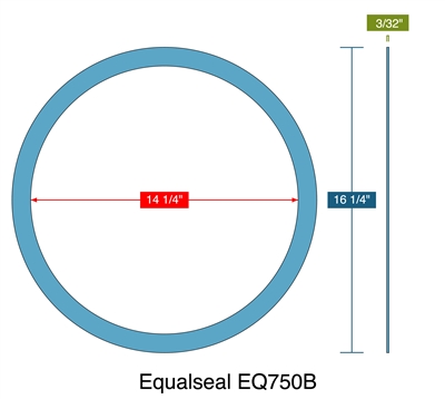 Equalseal EQ750B - Ring Gasket -  3/32" Thick - 14.25" ID - 16.25" OD