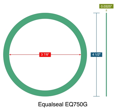 Equalseal EQ750G - Ring Gasket - 0.0325" Thick - 3.875" ID - 4.5" OD