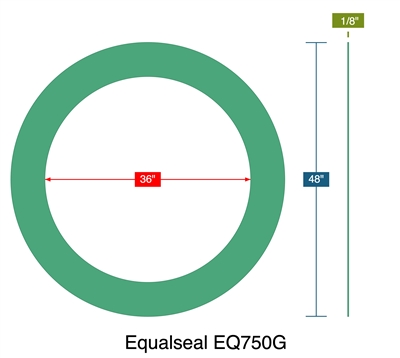 Equalseal EQ750G - Ring Gasket -  1/8" Thick - 36" ID - 48" OD