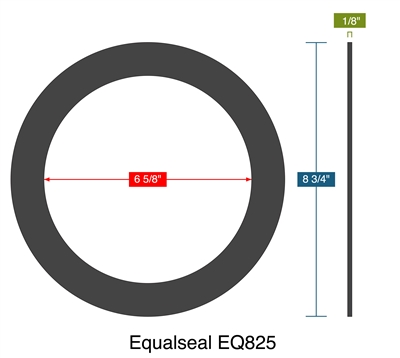 Equalseal EQ825 -  1/8" Thick - Ring Gasket - 150 Lb. - 6"