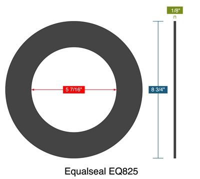 Equalseal EQ825 - Ring Gasket -  1/8" Thick - 5.4375" ID - 8.75" OD