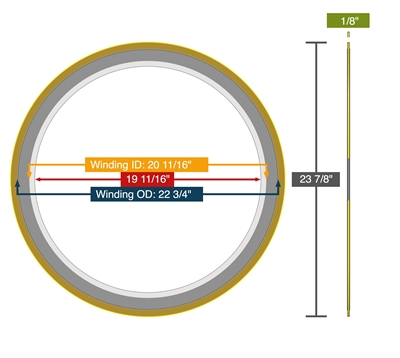 Equalseal Spiral Wound Gasket - 304 Stainless Steel winding - Flexible Graphite Filler - 150 Lb. - 20" - 304 Inner - 304 Outer