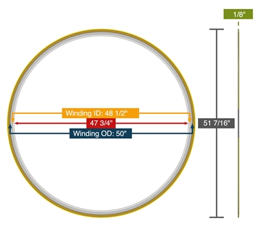 Equalseal Spiral Wound Gasket - 304 Stainless Steel winding - Flexible Graphite Filler - 150 Lb. - 48" Series B- 304 Inner - 304 Outer