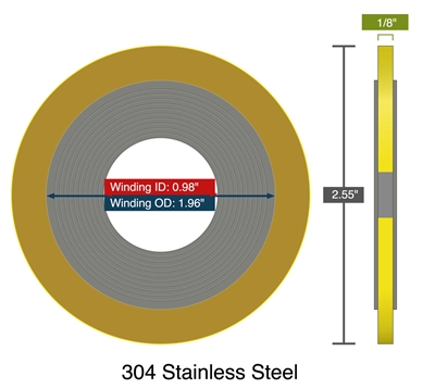 EQSW-304/FG with Carbon Steel Guide Ring- Winding .98" x 1.96" - 2.55" OD Carbon Outer