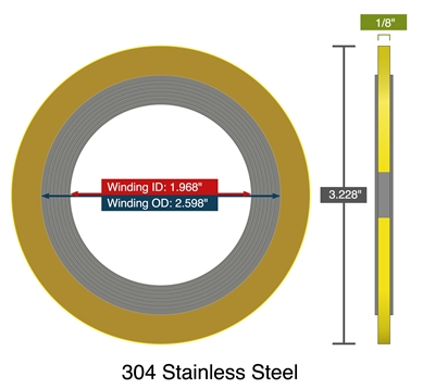 EQSW-304/FG with Carbon Steel Guide Ring- DN 32 - PN10 Spiral Wound Gasket