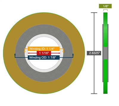 Equalseal Spiral Wound Gasket - 316L Stainless Steel winding - Flexible Graphite Filler - 1.25" X 1.875" - 1.0625" Inner Diameter - 2.6325" Outer Diameter