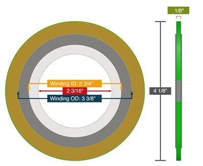 EQSW 316SS/FG Filler Gasket- 150 Lb. - 2" - with 316 SS Inner and Outer Ring - Domestic Material ONLY