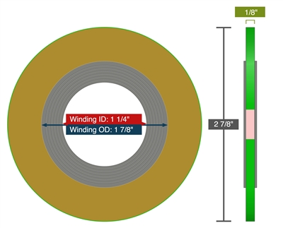 Equalseal EQSW  - 600 Lb. Class - 1" Spiral Wound Gasket - Mica/316 SS Winding - 316 SS Guide Ring