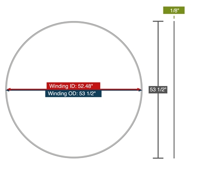 Equalseal Spiral Wound Gasket - 347 Stainless Steel winding - Flexible Graphite Filler - 52.48" X 53.5" -