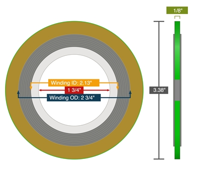 EQSWI Gasket - 150 Lb.- 1-1/2" w 316/316-FG/Carbon