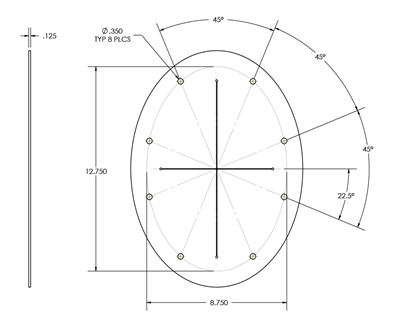 Silicone - White FDA -  1/8" Thick - Membrane Port Gasket - Per Drawing 5400634-05-003