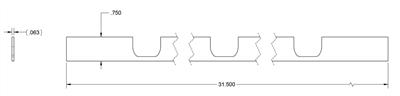 Silicone - White FDA - .062" Thick - .75" x 31.5"