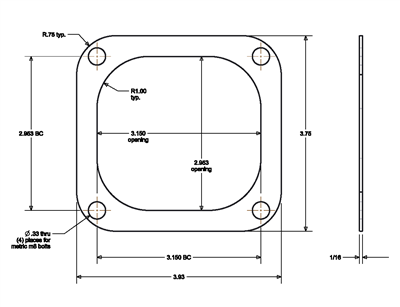 Equalseal EQFG - Foil Insert - .062" Thick - 3.75" x 3.93"