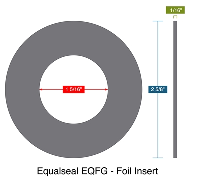 Equalseal EQFG - Foil Insert -  1/16" Thick - Ring Gasket - 150 Lb. - 1"