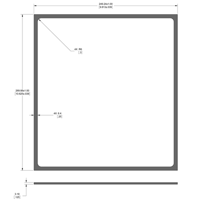 55 Duro VitonÂ® FKM -.125" Thk x (9.813" x 10.625") OD