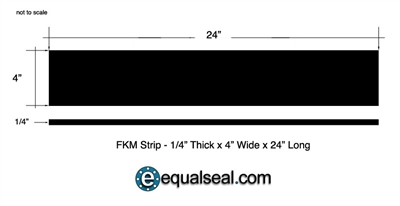 70 Duro VitonÂ® FKM Strip - 1/4" Thick x 4" x 24"