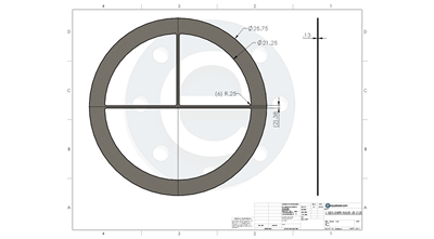 Equalseal EQFG - Foil Insert -  1/8" Thick - Ribbed Exchanger Gasket - 21.25" ID - 25.75" OD