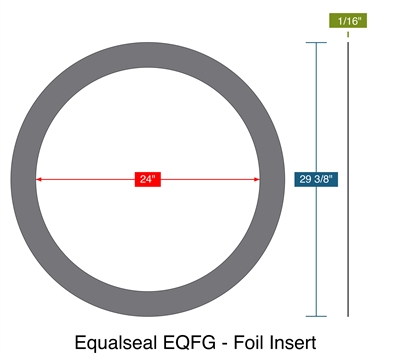 Equalseal EQFG - Foil Insert - Ring Gasket -  1/16" Thick - 24" ID - 29.375" OD