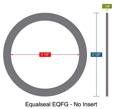 Equalseal EQFG - No Insert - Ring Gasket -  1/8" Thick - 4.5" ID - 5.5" OD