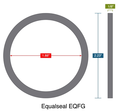 Equalseal EQFG - Ring Gasket -  1/8" Thick - 1.88" ID - 2.23" OD