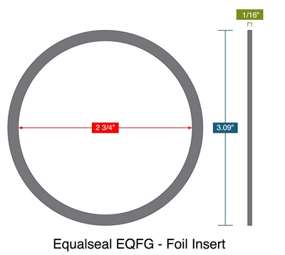 Equalseal EQFG - Foil Insert - Ring Gasket -  1/16" Thick - 2.75" ID - 3.09" OD