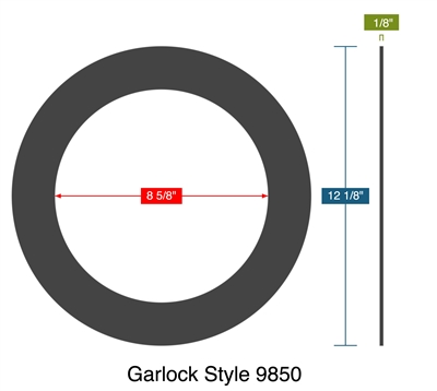 Garlock Style 9850 -  1/8" Thick - Ring Gasket - 300 Lb. - 8"