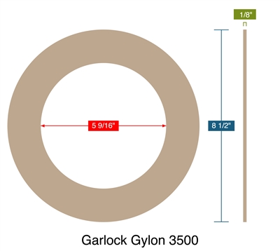 Garlock Gylon 3500 -  1/8" Thick - Ring Gasket - 300 Lb. - 5"