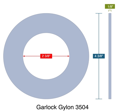 Garlock Gylon 3504 -  1/8" Thick - Ring Gasket - 300/400/600 Lb. - 2"