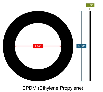 Garlock Style 8314 EPDM -  1/8" Thick - Ring Gasket - 150 Lb. - 4"