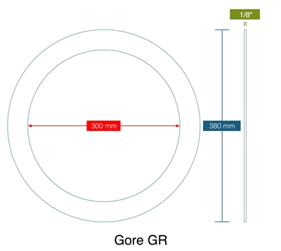 Gore  GRÂ®  Custom Ring Gasket - 1/8" Thick x 300 mm x 380 mm