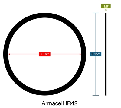 Armacell IR42 - Ring Gasket -  1/8" Thick - 7.5" ID - 8.5" OD