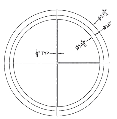 Kammprofile Custom  Gasket - Per Drawing #19-084 (28 Left) 14.625" id - 16" Seal OD - 17.75" Ring OD - 2 Ribs