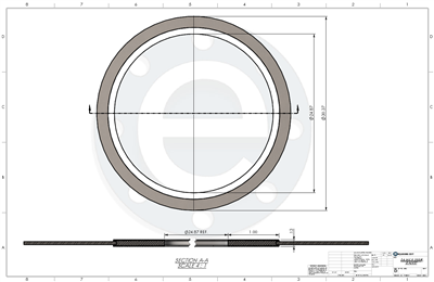 Kammprofile Gasket - 1/8" thick - 24 " - 300lb Class -Ti/316/ePTFE ASME B16.5