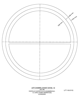 Kammprofile Custom Gasket - with Single Rib - 14-5/8" ID x 17-3/4" OD x 1/8" thick