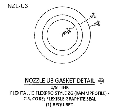 Kammprofile Custom Nozzle Gasket - 1-7/16" ID x 2-5/8" OD x 1/8" thick