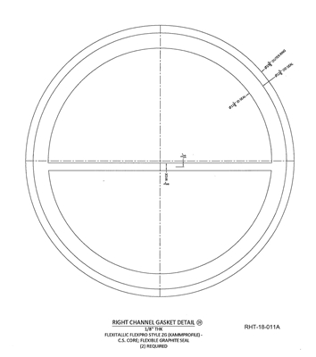 Kammprofile Custom Gasket - Single Rib - 11-1/8" ID x 13-3/8" OD x 1/8" thick