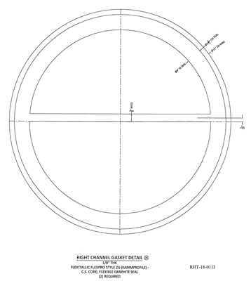 Kammprofile Custom Gasket - with Single Rib - 9" ID x 11" OD x 1/8" thick