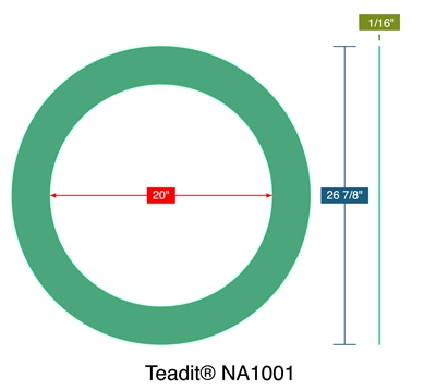 TeaditÂ® NA1001 -  1/16" Thick - Ring Gasket - 600 Lb. - 20"