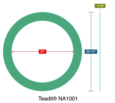 TeaditÂ® NA1001 -  1/16" Thick - Ring Gasket - 600 Lb. Series A - 30"