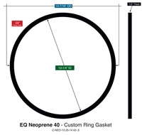 40 Duro Neoprene Custom Gasket - 1/2" Thick x 13-1/4" ID x 14-7/16" OD