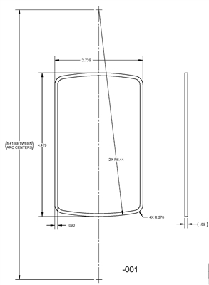 60 Duro Neoprene Gasket - DWG 436507 - 3/32" Thick