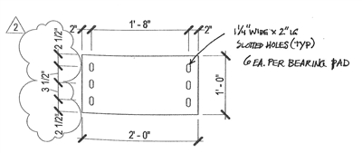 Neoprene -CalTrans Spec -  55 Duro Custom Bearing Pad - 1/2" Thick - 21908 - Per Drawing Bridge Rail Bearing PAd