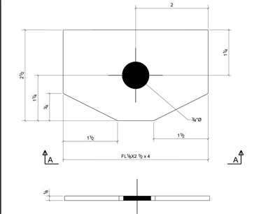 Neoprene 55 Duro - AASHTO M251 Grade 3 - 1/8" Thick x 2.5" x 4" - M80