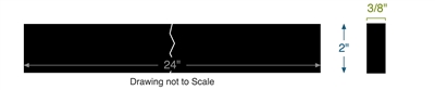 Neoprene - 40 Durometer -  3/8" Thick - 2" x 24"