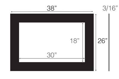 Neoprene 40 with PSA Custom Frame Gasket - 3/16" x 30" x 18" ID - 38"" x  26" OD