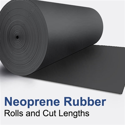 Neoprene 50 Durometer with PSA - 1/16" Thick x 36" wide x 100Ft Long