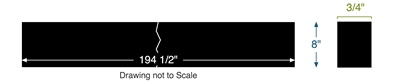 Neoprene 50 Durometer Custom Pad - 3/4" Thick x 8" Wide x 16' - 2.5" Long
