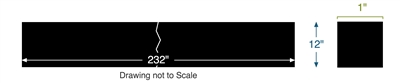 Neoprene 50 Durometer Custom Pad - 1" Thick x 12" Wide x 19'- 4" Long