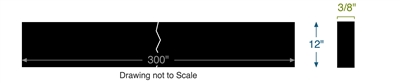 Neoprene - 60 Durometer -  3/8" Thick - 12" Wide  x 300" (25') Long