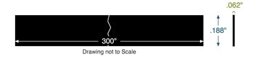 Neoprene 60 Durometer - 1/16" Thick x 3/16" x 25 ft strip